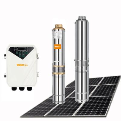 China Developing world water solutions WATERPRO 24V 48V 72V 3000LPH DC solar borehole submersible water pump for daily water use for sale