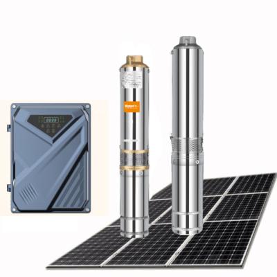 China Inch 1100w 100m 7500LPH AC/DC High Water Charge Solar Submersible Deep Well Water Pump Supplier of Developing World Water Solutions WATERPRO 4 for sale