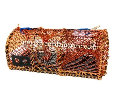 China Lobster Two Doors Lobster Crab Trap With Orange Net And Rope for sale