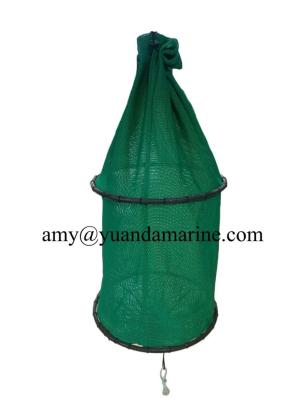 China Lobster Crab Prawn Fish Aquaculture Traps Lobster Crab Prawn Fish Nylon Green Cylinder Holding Net for sale