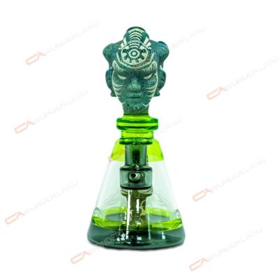 Cina 12 Inches Enclave Indian Style Weed Glass Bong Totem Concave 3d Head Glass Dab Rig in vendita