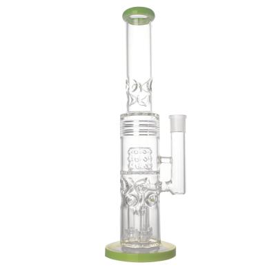 China 15 Inches Straight Glass Tank Bong Branch Filter And Honeycomb for sale