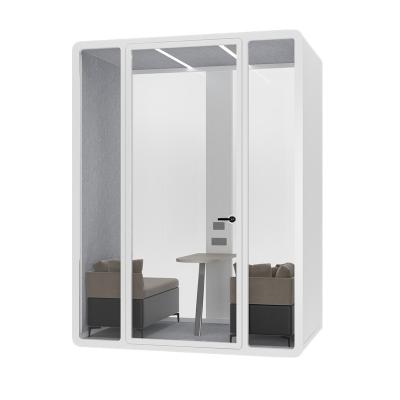 China Adjustable (height) America overall mold production silence pod for 4 person prefab phone booth movable soundproof booth for sale