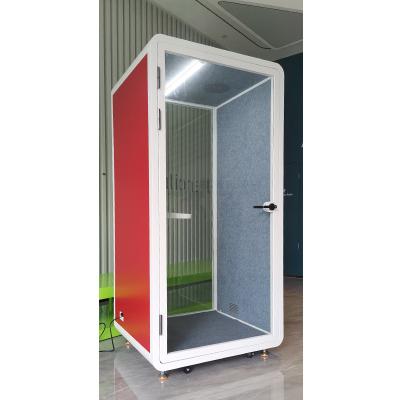 China Adjustable (height) Single Person office meeting pod Portable Soundproof Meeting Pod Private Phone Booth Office Acoustic Soundproofing Office Pod for sale