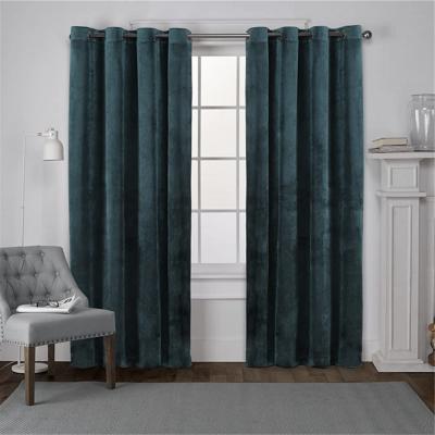 China Luxury Blackout Curtain Supplier Light Updraft Insulated Velvet Blackout Curtain Solid Color Living Room French Velvet Curtains for sale