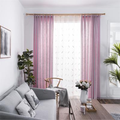 China Blackout Blackout Living Room Window Blackout Custom Hot Selling Ready Made Pink Home Curtains for sale