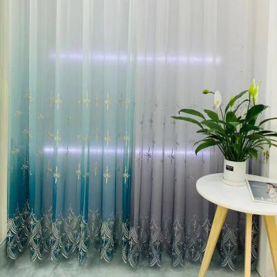 China New Customized Blackout Through The Window Curtain Sheer Design Embroidery Wholesale Curtain For Hotel And Bedroom for sale