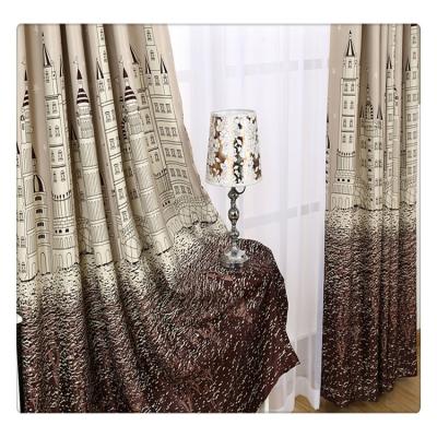 China Luxury Blackout Modern Design Silver Braid Foil Star Print Curtain for sale