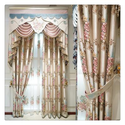 China Blackout Chenille Valance Curtain Wholesale Jacquard Carved Relief Bedroom Curtain Living Room Accept Customized Curtain Size for sale