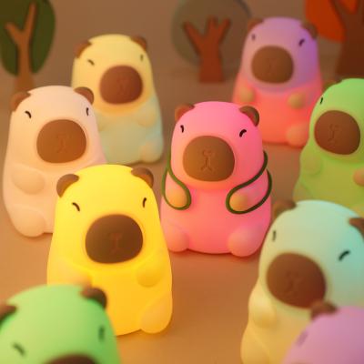 China New Arrival Seven Color Silicone Capybara Night Lamp Birthday Gifts Night Light for sale