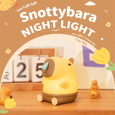 China Leuke Snottybara tafellamp Dier Silicone nachtlamp oplaadbaar Creatieve Cartoon Capybara nachtlamp Te koop