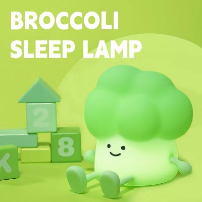 China DY Trendy Slaap Silicone Nachtlicht Oplaadbare Bedlamp Groentenlamp 3 Niveaus Dimming Broccoli Nachtlicht Te koop