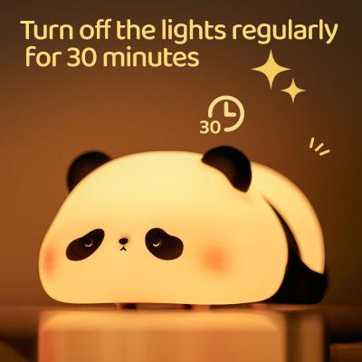 China Personalización Luz nocturna de silicona Panda Usb Recargable Mesa Led Lamp Luz nocturna de silicona Luces nocturnas para el cuarto de los niños en venta