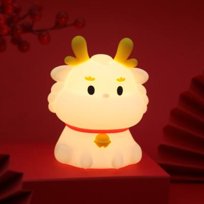 China Cute Silicone Dragão Decoração Quarto Mini Lâmpada de Noite Lovely Animais Cartoon Luz Noturna Para Crianças à venda