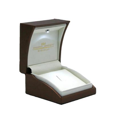 China Eco-friendly high quality handmade factory elegant custom logo led light ring jewelry box for sale