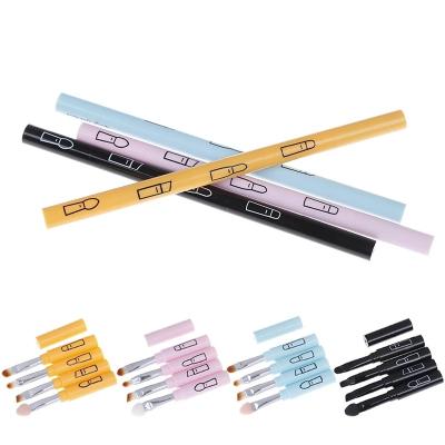 China 4 Skin-Friendly in Portable 1 Professional Cosmetics Makeup Brush Foldable Lip Eyeshadow Eye Brush Makeup 2021 for sale