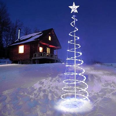 China Eco-friendly Indoor Outdoor Waterproof Christmas Holiday Festival Decoration Led Spiral Star Tree Light for sale