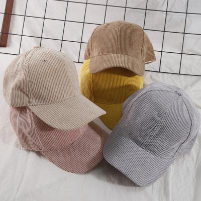 China Winter COMMON custom logo autumn corduroy wholesale unisex simple baseball cap for sale