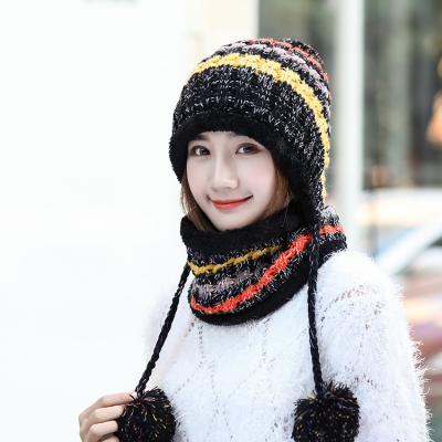 China Fashion\Wholesale Colorful Comfortable\Durable Women Warm Beanie Hat Winter Knitted Hats And Scarf for sale