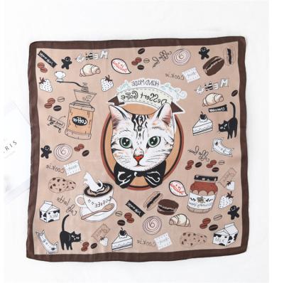 China High Quality Soft Soft Feeling Spring Summer Scarves Custom Printing Square Silk Scarf for sale