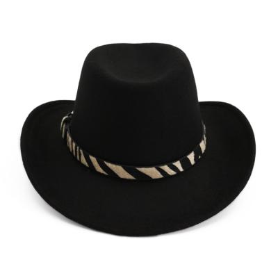 China Fashion \ Custom Felt Hat Brim Plain Wide Comfortable \ Durable Hat Fashion Felt Cowboy Hats for sale