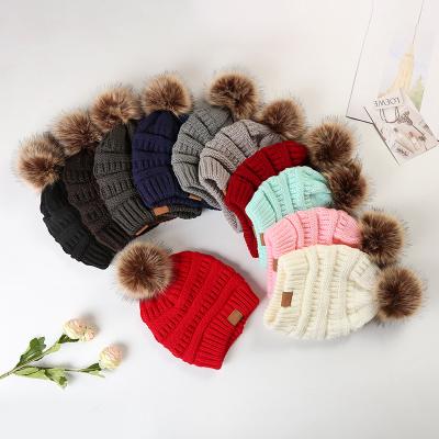 China JOINT Multi Color Women Men Knitted Winter Hat Wholesale Custom Pom Pom Beanie for sale