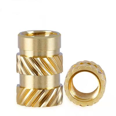 China High Quality In Stock Heavy Industry For Injection Mold M2 M2.5 Knurled Heat Staking Brass Threaded Inserts H62 Insert Nut for sale