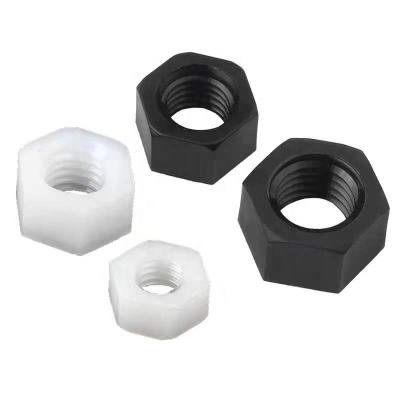 China Heavy Industry In Stock High Quality DIN934 Hex PA66 White / Black Plastic Nylon Nut for sale