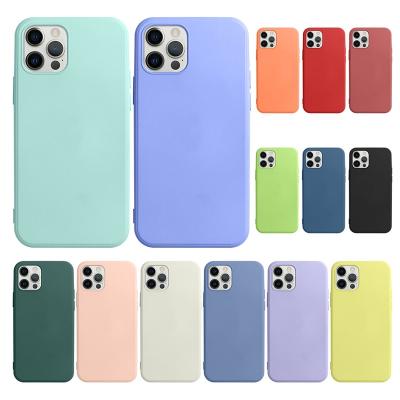 China Custom Shockproof High Quality Colorful Silicone Phone Case For iPhone 13 12 Pro Max Soft Liquid Silicone Rubber Case Cover for sale