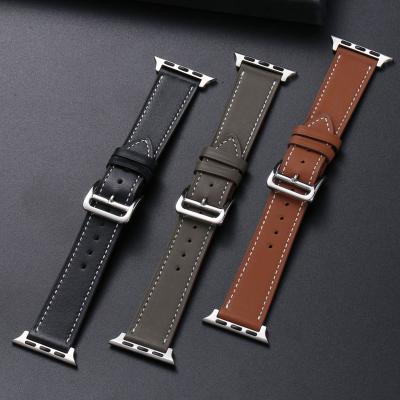 China Universal cowhide leather strap factory direct iwatch apple substitute genuine leather men's and women's watch strap for sale