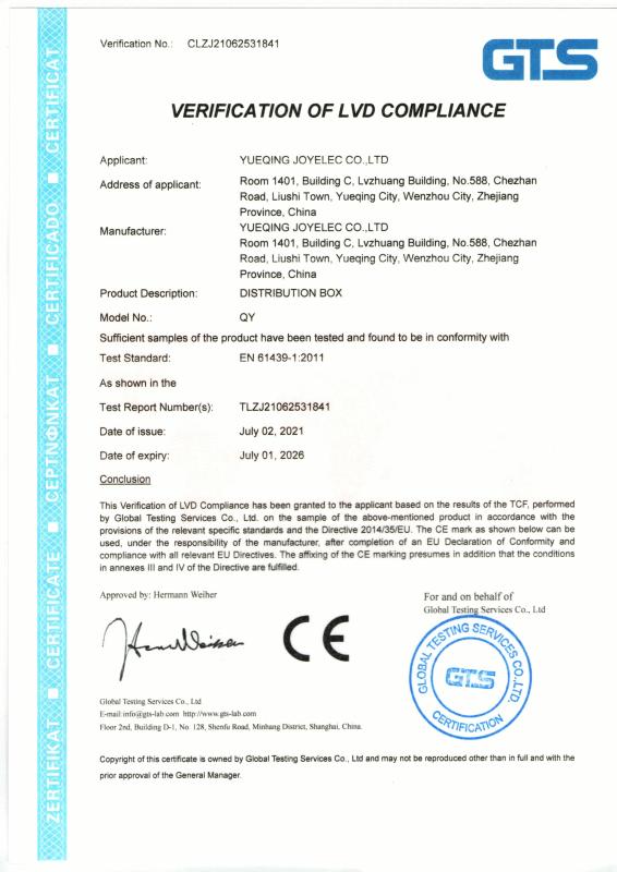 CE - Yueqing Joyelec Co., Ltd.