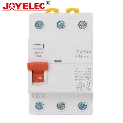 China China Factory PID-125 3P RCCB Current Circuit Breakerc Residual Earth Leakage Circuit Breaker AC ELCB MCB 6KA for sale