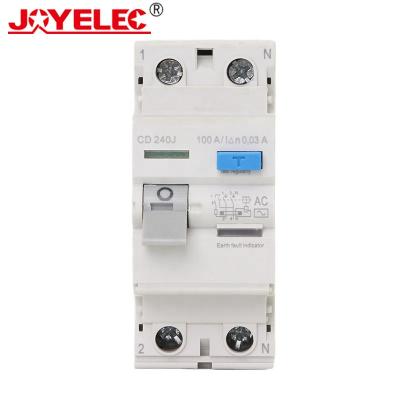 China China Supplier CD 2P RCCB Current Circuit Breakerc Residual Earth Leakage Circuit Breaker AC ELCB MCB CD240J 6KA for sale