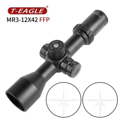 China Aluminum alloy T-EAGLE 3-12X42 FFP manufacturer hot sale 30mm tube hunting shotting spots for pcp air gun for sale