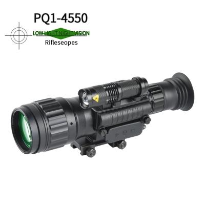 China Fogproof PQ1-4550 Waterproof Shockproof Low Light Riflescope Night Vision Hunting Camera Night Vision Scope for sale