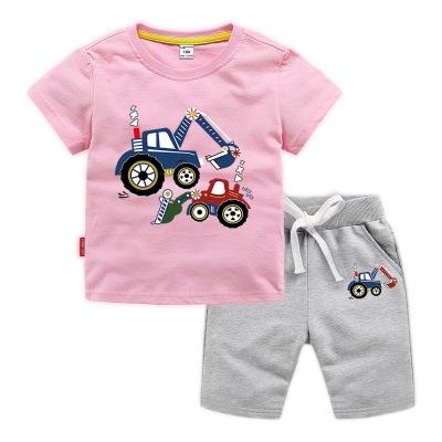 China Casual Nightgowns Suits For Kids Cotton Pajamas Sets Unisex Short Sleeves Sleepwear for sale