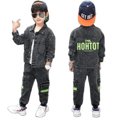 China Wholesale Low Price Long Jean Boy's Denmin Black Lattice Costume For Kids for sale