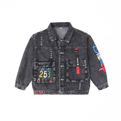 China 3-8 Years Autumn Little Kids Denim Fabric Lace Coat Breathable Kids Jeans Jacket for sale