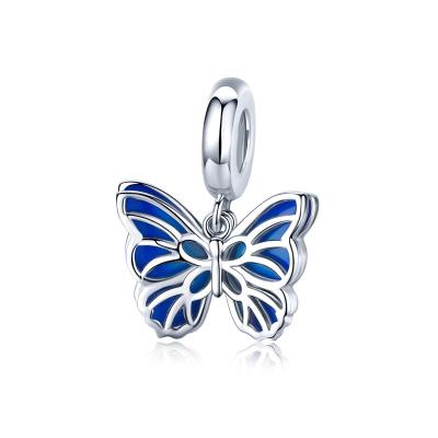 China Enamel Process Amazon 2022 Hot Sale Jewelry Set 925 Silver Fashion Butterfly Charms Custom Pendant For DIY Bracelets Pendants for sale