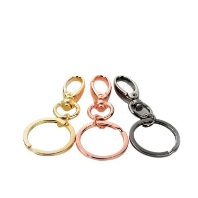 China Wholesale Hot Sale 360 ​​Rotate Swivel Hook Lobster Clasp Lanyard Hook For Work Card Bag Hook Metal Key Chain for sale