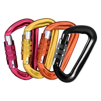 China Lightweight Accept Carabiner Custom Multi-Color Heavy Duty D-Ring Shape Carabiner For High Altitude Climbing Rescue for sale