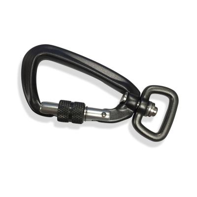 China Colorful Mining Sales Promotion D-Ring Lock Nut Lock Carabiner Swivel Swivel Carabiner for Dog Leash Climbing for sale