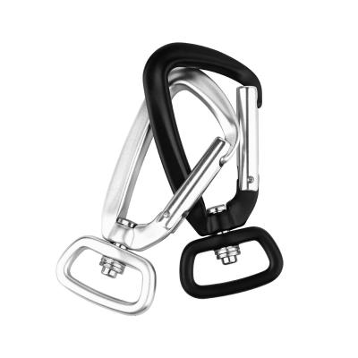 China Factory Door Extracting Custom High Quality Aluminum Straight Swivel Carabiner Swivel Carabiner For Dog Leash for sale