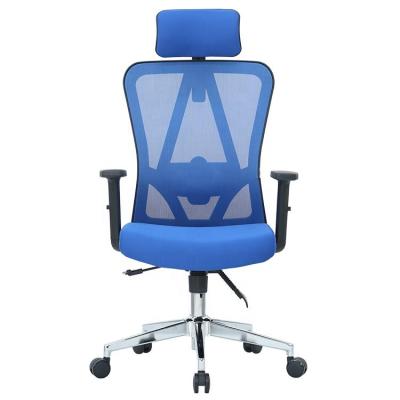 China Ergonomic Racing Style Mesh Office Chair Rotating Executive Adjustable Blue For Home And Office for sale