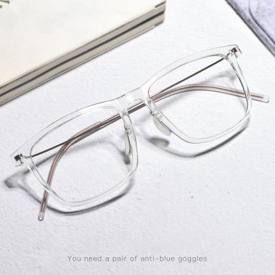 China Retro Anti-Blue Light Frame TR Flat Glass Frame Ultralight Clear Glasses Training/Riding/Recycling For Unisex for sale