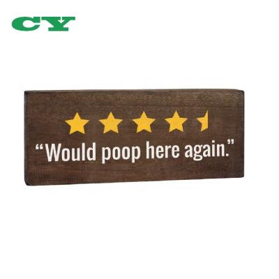 China Funny Bathroom Signs Funny Rustic Bathroom Signs Toilet Decor 6x12 Wooden Plaque Poop Sign Here Again for sale