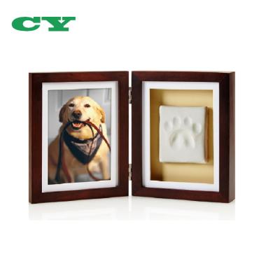 China Wooden Dog or Cat Paw Print Pet Keepsake Memorial Picture Frame Picture Frame with Pet Pawprint Footprint Kit for sale