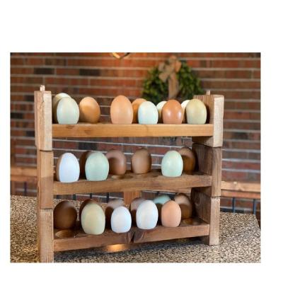 China Stackable Wooden Farmhouse Egg Storage Stackable Egg Rack Egg Rack for sale