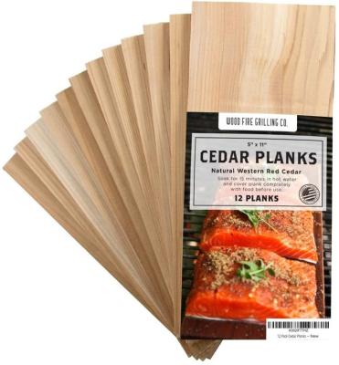 China Bestselling Easily Cleaned BBQ Cedar Grilling Planks For Grilling Salmon 12+ Packs for sale