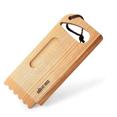 China Easily Cleaned BBQ Tool BBQ Stripper With Fluted Wood Grill Stripper Grill Scraper for sale